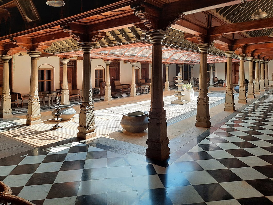 Opulent Chettiar-Palace Main Courtyard