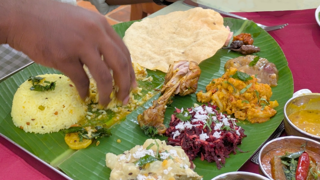 banana leaf chicken pepper chettinad