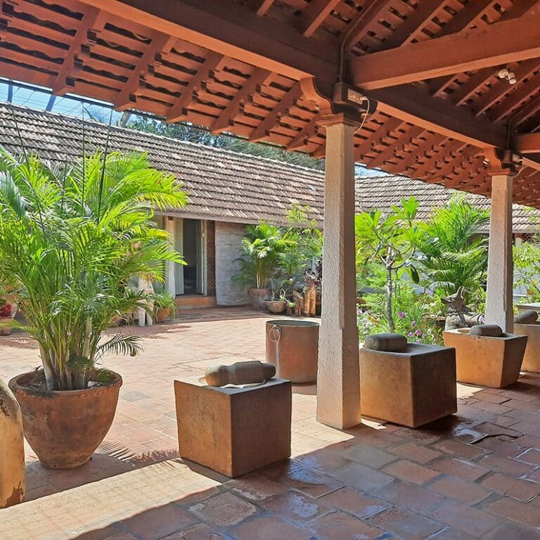 traditional courtyard converted into an open air evening restaurant